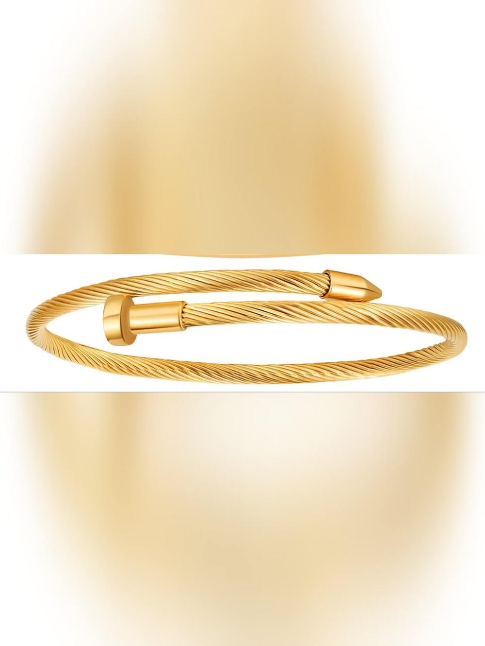 Gold-Tone Twisted Wire Bangle Bracelet - Women Accessories